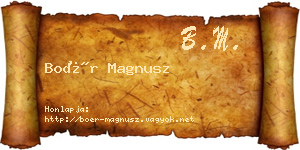 Boér Magnusz névjegykártya